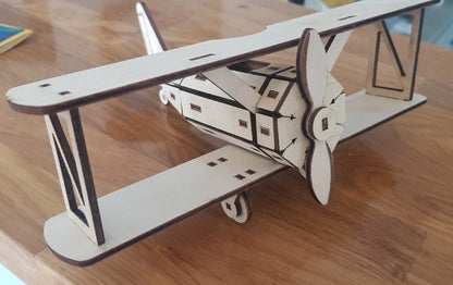 Puzzle 3D in Legno Biplano