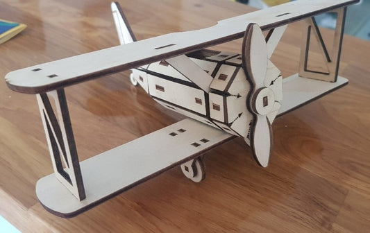 Puzzle 3D in Legno Biplano