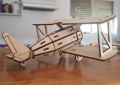 Puzzle 3D in Legno Biplano