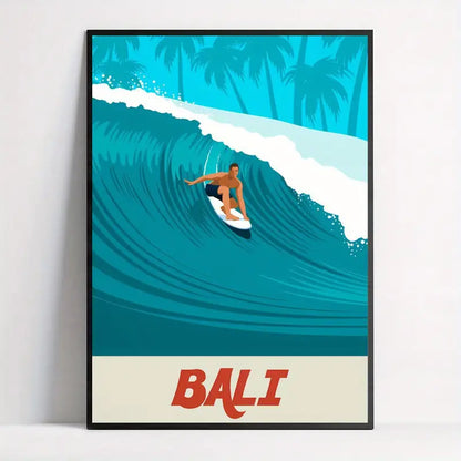 Quadro su Tela Fantasia Surf a Bali completo di Cornice 42 x 30 cm