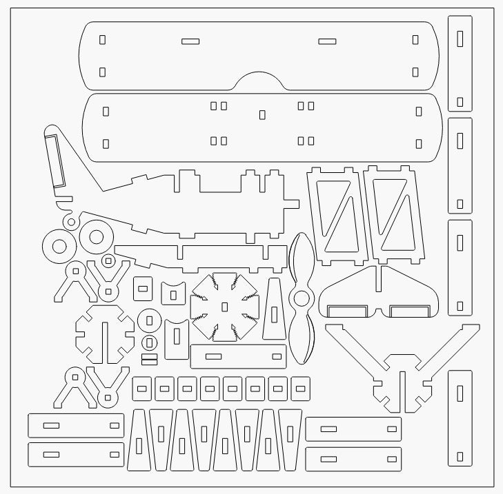 Puzzle 3D in Legno Biplano