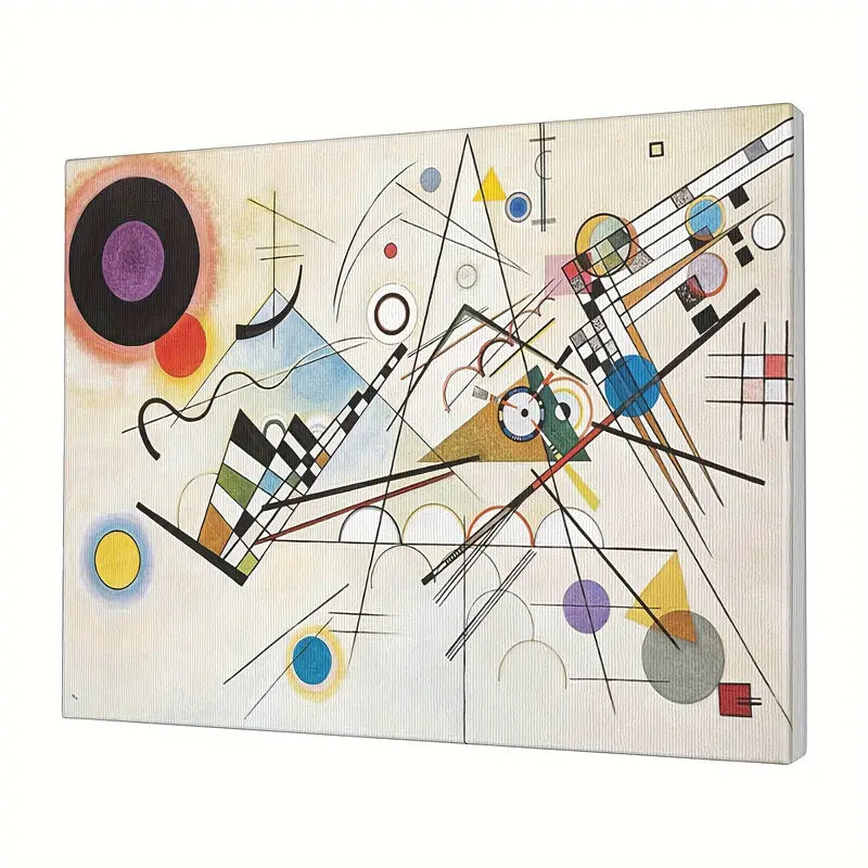 Quadro su Tela Fantasia Kandinsky completo di Cornice 40 X 30 cm