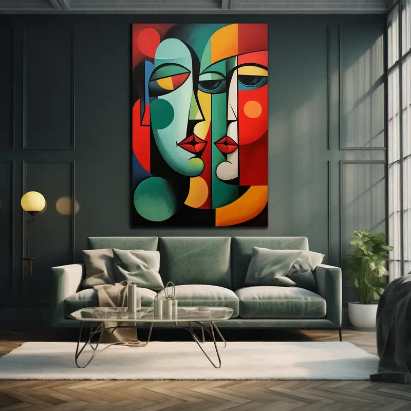 Quadro su Tela Fantasia Maschere Tribali completo di Cornice 120 x 80 cm