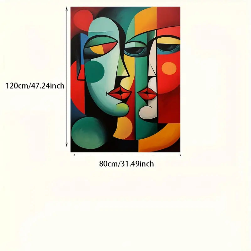 Quadro su Tela Fantasia Maschere Tribali completo di Cornice 120 x 80 cm