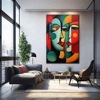 Quadro su Tela Fantasia Maschere Tribali completo di Cornice 120 x 80 cm