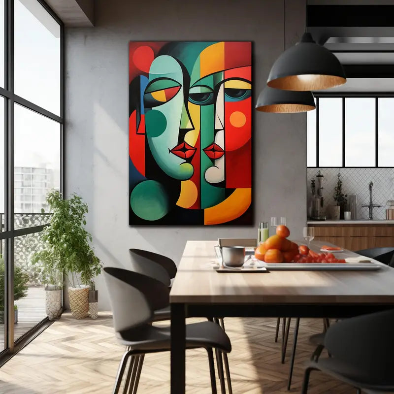Quadro su Tela Fantasia Maschere Tribali completo di Cornice 120 x 80 cm