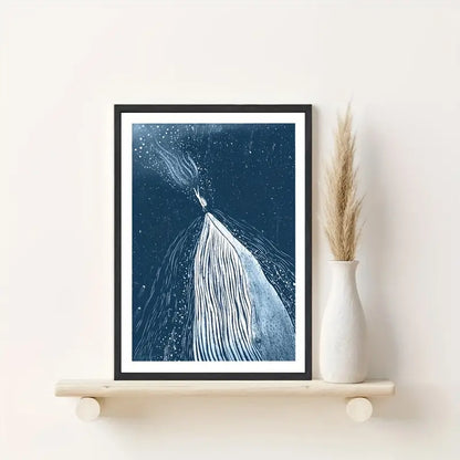 Quadro su Tela Fantasia Balena Astratta completo di Cornice 42 x 30 cm