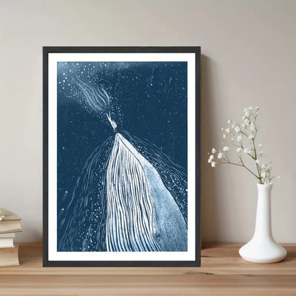 Quadro su Tela Fantasia Balena Astratta completo di Cornice 42 x 30 cm