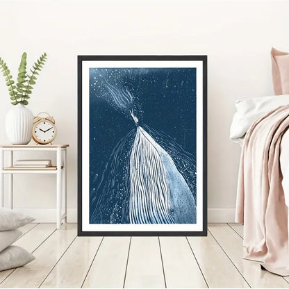 Quadro su Tela Fantasia Balena Astratta completo di Cornice 42 x 30 cm