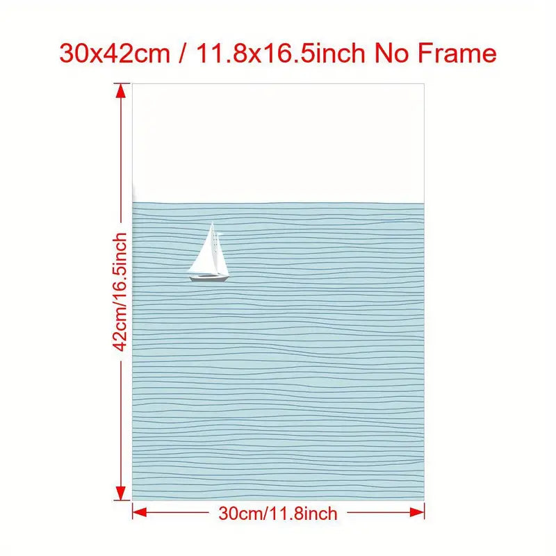 Quadro su Tela Fantasia Barca a Vela completo di Cornice 42 x 30 cm