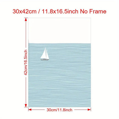 Quadro su Tela Fantasia Barca a Vela completo di Cornice 42 x 30 cm