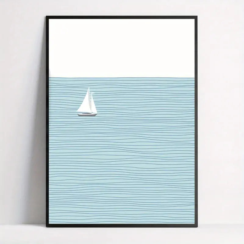 Quadro su Tela Fantasia Barca a Vela completo di Cornice 42 x 30 cm