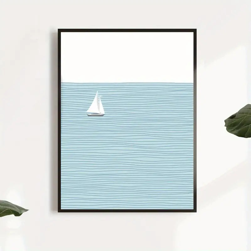 Quadro su Tela Fantasia Barca a Vela completo di Cornice 42 x 30 cm