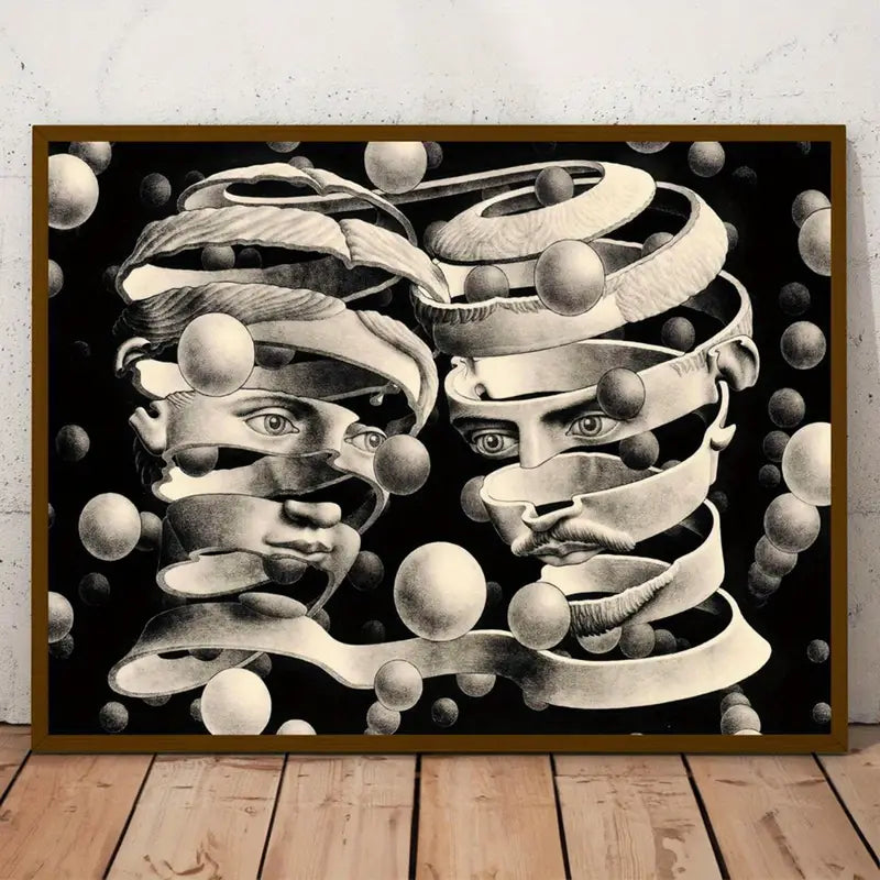 Quadro su Tela Fantasia Illusione Ottica completo di Cornice 40 X 30 cm