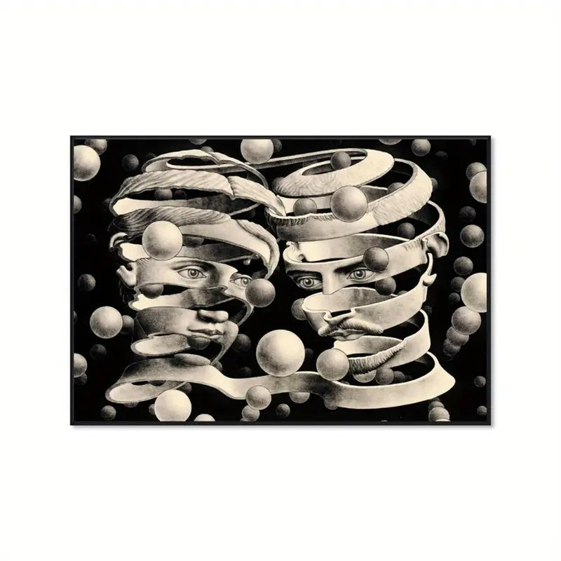 Quadro su Tela Fantasia Illusione Ottica completo di Cornice 40 X 30 cm