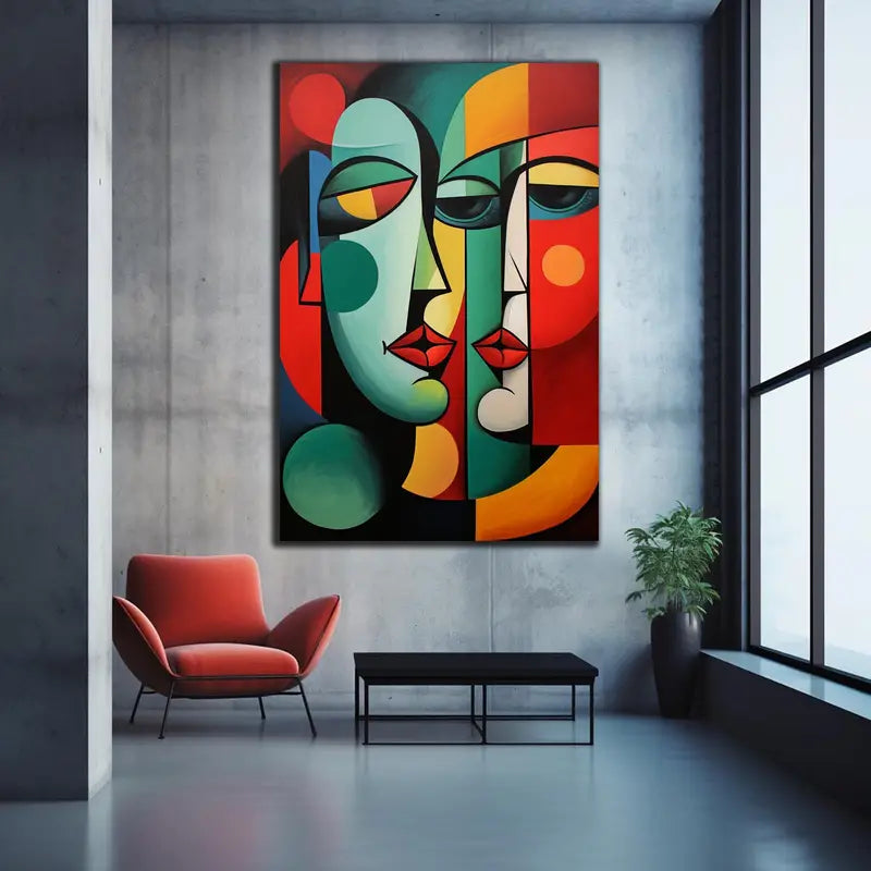 Quadro su Tela Fantasia Maschere Tribali completo di Cornice 120 x 80 cm