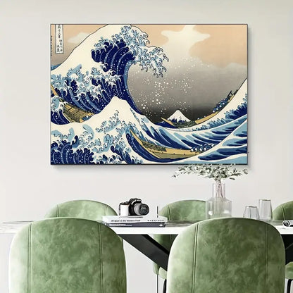 Quadro su Tela Fantasia Onda del Mare completo di Cornice 50 X 70 cm