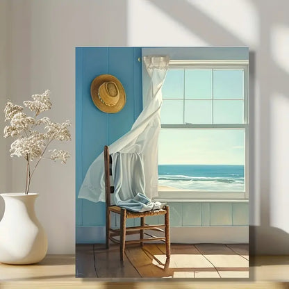 Quadro su Tela Fantasia Spiaggia Costiera completo di Cornice 42 x 30 cm