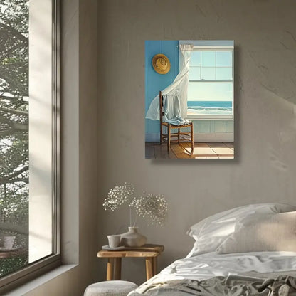 Quadro su Tela Fantasia Spiaggia Costiera completo di Cornice 42 x 30 cm