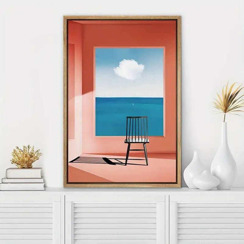 Quadro su Tela Fantasia Vista su Oceano completo di Cornice 42 x 30 cm