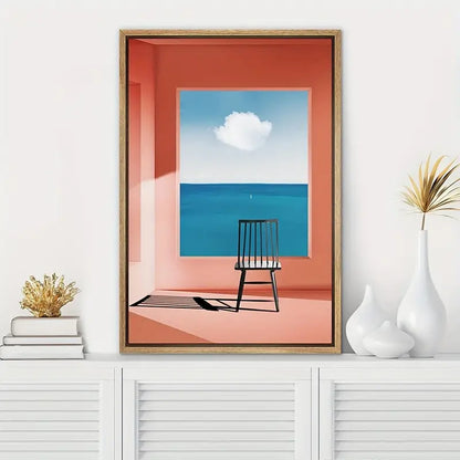 Quadro su Tela Fantasia Vista su Oceano completo di Cornice 42 x 30 cm