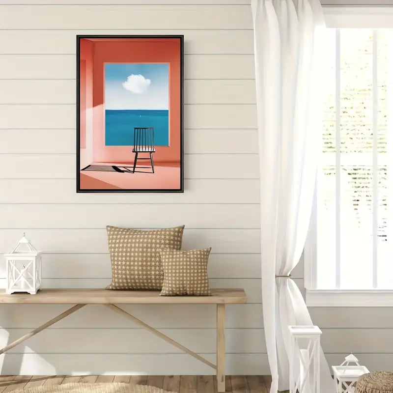 Quadro su Tela Fantasia Vista su Oceano completo di Cornice 42 x 30 cm