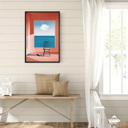 Quadro su Tela Fantasia Vista su Oceano completo di Cornice 42 x 30 cm