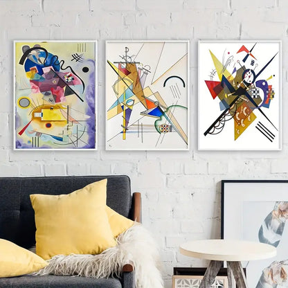 Set di Quadri su Tela Fantasia Kandinsky completi di Cornice 42 x 30 cm