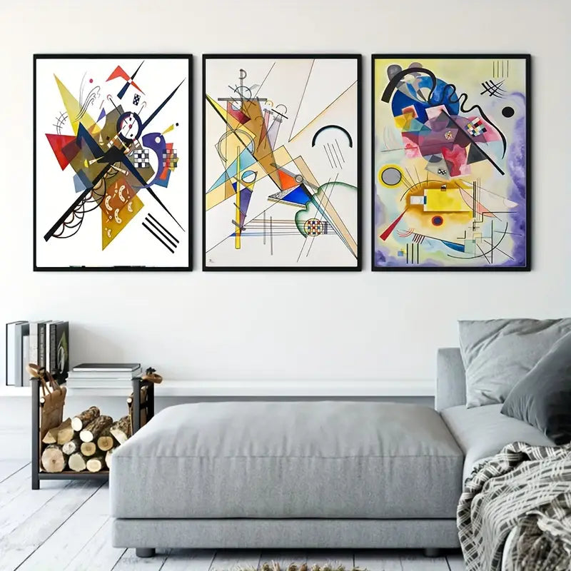 Set di Quadri su Tela Fantasia Kandinsky completi di Cornice 42 x 30 cm