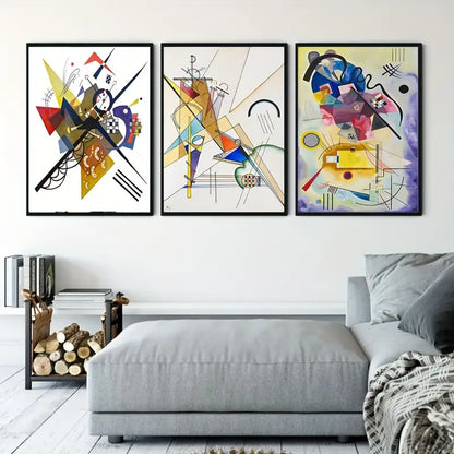 Set di Quadri su Tela Fantasia Kandinsky completi di Cornice 42 x 30 cm